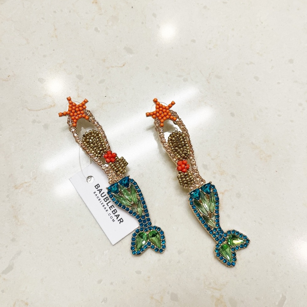 BaubleBar Vibrant Beaded Mermaid Earrings